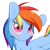 Size: 2000x2000 | Tagged: safe, artist:fluffyxai, derpibooru import, rainbow dash, pegasus, pony, blushing, bust, portrait, simple background, smiling, solo, transparent background