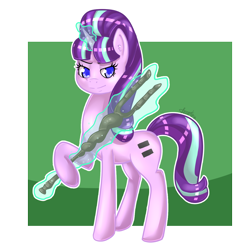 Size: 1500x1500 | Tagged: safe, artist:lokkyta, starlight glimmer, pony, unicorn, the cutie map, magic, s5 starlight, solo, staff, staff of sameness