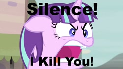 Size: 1920x1080 | Tagged: safe, edit, edited screencap, screencap, starlight glimmer, pony, unicorn, achmed the dead terrorist, exploitable meme, jeff dunham, meme, ragelight glimmer, silence i kill you