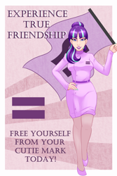 Size: 800x1197 | Tagged: safe, artist:emberfan11, starlight glimmer, human, the cutie map, clothes, humanized, propaganda, solo, uniform