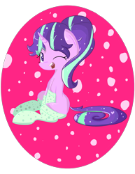 Size: 4081x5295 | Tagged: safe, artist:xsidera, starlight glimmer, pony, unicorn, the cutie map, absurd resolution, clothes, cute, female, glimmerbetes, heart eyes, mare, one eye closed, open mouth, socks, solo, wingding eyes, wink