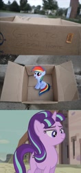 Size: 1320x2796 | Tagged: safe, rainbow dash, starlight glimmer, pegasus, pony, fanfic:my little dashie, dashie meme, evil people finding dash meme, exploitable meme, meme