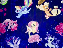 Size: 960x720 | Tagged: safe, derpibooru import, applejack, fluttershy, pinkie pie, rainbow dash, rarity, spike, twilight sparkle, twilight sparkle (alicorn), alicorn, pony, seapony (g4), my little pony: the movie, cute, fabric, irl, mane seven, mane six, merchandise, photo, puffer fish, seaponified, seapony applejack, seapony fluttershy, seapony pinkie pie, seapony rainbow dash, seapony rarity, seapony twilight, species swap, spike the pufferfish, that pony sure does love being a seapony