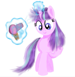 Size: 577x591 | Tagged: safe, artist:paking pie, starlight glimmer, pony, unicorn, female, hair dryer, mare, solo