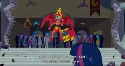 Size: 1585x839 | Tagged: safe, screencap, snails, snips, sunset satan, sunset shimmer, twilight sparkle, equestria girls, equestria girls (movie), background human, meme, youtube caption, youtube link