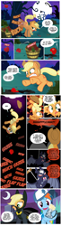 Size: 900x3299 | Tagged: safe, artist:pixelkitties, derpibooru import, applejack, rainbow dash, earth pony, pegasus, pony, vampire fruit bat, bats!, batman, cider, comic, gravity falls, totally legit