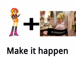 Size: 4000x3000 | Tagged: safe, sunset shimmer, equestria girls, exploitable meme, high school musical, make it happen, meme, sharpay evans, text