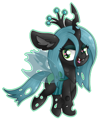 Size: 1024x1168 | Tagged: safe, artist:amberlea-draws, queen chrysalis, changeling, changeling queen, cute, cutealis, female, heart eyes, simple background, solo, transparent background, watermark, wingding eyes