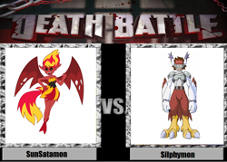 Size: 838x600 | Tagged: safe, sunset satan, sunset shimmer, equestria girls, death battle, digimon, silphymon