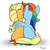 Size: 500x503 | Tagged: safe, artist:insomniacovrlrd, derpibooru import, applejack, rainbow dash, earth pony, pegasus, pony, appledash, back, female, hug, lesbian, shipping, sitting, winghug