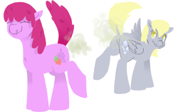 Size: 2242x1410 | Tagged: safe, berry punch, berryshine, derpy hooves, pegasus, pony, fart, farting contest, female, mare