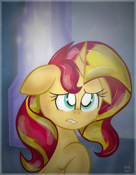 Size: 850x1092 | Tagged: safe, artist:kristysk, sunset shimmer, pony, unicorn, solo