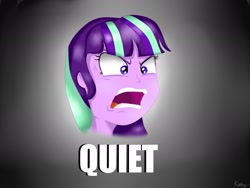 Size: 2048x1536 | Tagged: safe, artist:kittydazzling, starlight glimmer, equestria girls, the cutie map, equestria girls interpretation, equestria girls-ified, quiet, ragelight glimmer, scene interpretation, shut up twilight, solo