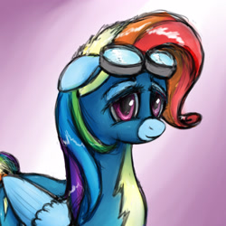 Size: 3000x3000 | Tagged: safe, artist:plotcore, derpibooru import, rainbow dash, pegasus, pony, newbie dash, clothes, female, goggles, mare, rainbow fash, solo, uniform, wonderbolts uniform