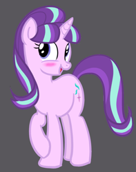 Size: 608x771 | Tagged: safe, artist:paking pie, starlight glimmer, pony, unicorn, blushing, cute, female, glimmerbetes, mare, open mouth, raised hoof, solo