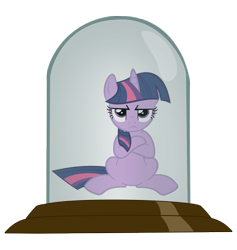 Size: 871x917 | Tagged: safe, derpibooru import, twilight sparkle, unicorn twilight, pony, unicorn, crossed arms, female, mare, meme, pony in a bottle, solo, unamused, useless jar of air