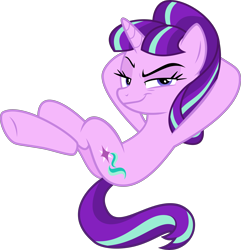 Size: 4329x4500 | Tagged: safe, artist:xebck, starlight glimmer, pony, unicorn, the cutie re-mark, absurd resolution, crossed hooves, hooves behind head, s5 starlight, simple background, smug, smuglight glimmer, solo, transparent background, vector, welcome home twilight
