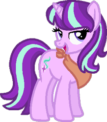 Size: 317x363 | Tagged: safe, artist:starryoak, starlight glimmer, pony, unicorn, alternate hairstyle, bandana, bedroom eyes, neckerchief, older, simple background, solo, story included, transparent background