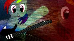 Size: 1920x1080 | Tagged: safe, derpibooru import, rainbow dash, pegasus, pony, guitar, solo, wallpaper