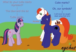 Size: 750x516 | Tagged: safe, artist:babynychus, derpibooru import, twilight sparkle, oc, g1, generation leap