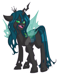 Size: 1024x1309 | Tagged: safe, artist:twisted-sketch, queen chrysalis, changeling, changeling queen, open mouth, solo, watermark