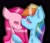 Size: 1414x1212 | Tagged: safe, artist:trixie-the-madhatter, derpibooru import, pinkie pie, rainbow dash, earth pony, pegasus, pony, black background, blushing, crying, eyes closed, female, forehead kiss, kissing, lesbian, mare, pinkamena diane pie, pinkiedash, shipping, simple background