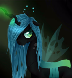 Size: 3600x3900 | Tagged: safe, artist:blondiegurl1129, queen chrysalis, changeling, changeling queen, female, green eyes, horn, solo