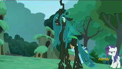 Size: 1920x1080 | Tagged: safe, screencap, queen chrysalis, changeling, changeling queen, the cutie re-mark, chrysalis resistance timeline, discovery family logo, female