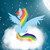 Size: 2000x2000 | Tagged: safe, artist:fantasystaples, derpibooru import, rainbow dash, pegasus, pony, backwards cutie mark, cloud, eyes closed, female, mare, moon, night, night sky, rear view, sky, solo, spread wings, stars, wings