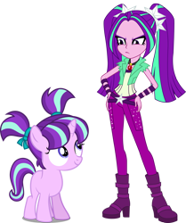 Size: 836x1000 | Tagged: safe, aria blaze, starlight glimmer, equestria girls, rainbow rocks, the cutie re-mark, filly, simple background, transparent background, younger