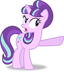 Size: 6703x7481 | Tagged: safe, artist:8-notes, starlight glimmer, pony, unicorn, the cutie re-mark, .svg available, absurd resolution, open mouth, pointing, raised hoof, simple background, solo, that was fast, transparent background, vector