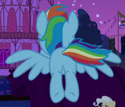 Size: 370x318 | Tagged: safe, derpibooru import, screencap, mayor mare, rainbow dash, earth pony, pegasus, pony, 28 pranks later, cropped, female, mare, plot, solo focus