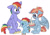 Size: 4188x2937 | Tagged: safe, artist:chub-wub, derpibooru import, bow hothoof, rainbow dash, windy whistles, pegasus, pony, parental glideance, absurd resolution, cake, comforting, cute, family, female, filly, filly rainbow dash, food, heartwarming, high res, participation ribbon, rainbow dash's parents, simple background, sticker, teary eyes, white background, wholesome, younger