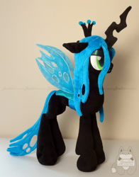 Size: 1280x1629 | Tagged: safe, artist:janellesplushies, queen chrysalis, changeling, changeling queen, irl, photo, plushie, solo, traditional art, watermark