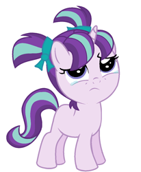 Size: 936x1138 | Tagged: safe, artist:tonecolour12, starlight glimmer, pony, unicorn, the cutie re-mark, crying, female, filly, filly starlight glimmer, sad, sad face, sadlight glimmer, solo, vector, younger