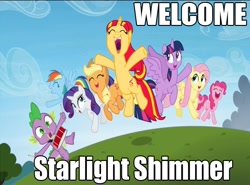 Size: 800x593 | Tagged: safe, artist:joaz-cianbrony, edit, edited screencap, screencap, starlight glimmer, sunset shimmer, pony, the cutie re-mark, drama, meme, recolor, starlight drama, sunset vs starlight debate