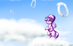 Size: 5120x3269 | Tagged: safe, artist:strachattack, starlight glimmer, pony, unicorn, the cutie re-mark, clapping, cloud, sarcasm, solo, starlight says bravo