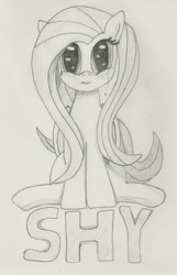 Size: 1458x2263 | Tagged: safe, artist:graphene, fluttershy, pegasus, pony, crying, monochrome, pencil drawing, sketch