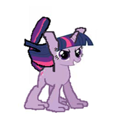 Size: 428x430 | Tagged: safe, artist:luminabalderson, derpibooru import, edit, twilight sparkle, crossover, mewtwo, mutant, pokémon, what has science done