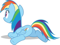 Size: 3976x3000 | Tagged: safe, artist:dashiesparkle, derpibooru import, rainbow dash, pegasus, pony, .svg available, female, mare, multicolored hair, plot, rainbutt dash, rear view, simple background, solo, transparent background, vector