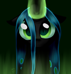 Size: 1024x1068 | Tagged: safe, artist:umbreonlover197, queen chrysalis, changeling, changeling queen, cute, cutealis, female, looking at you, magic, solo