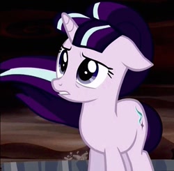 Size: 640x628 | Tagged: safe, edit, edited screencap, screencap, starlight glimmer, pony, unicorn, the cutie re-mark, alternate timeline, ashlands timeline, barren, implied genocide, post-apocalyptic, solo, wasteland