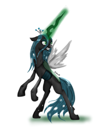 Size: 768x1024 | Tagged: safe, artist:mizore43, queen chrysalis, changeling, changeling queen, female, solo