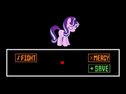 Size: 639x479 | Tagged: safe, artist:luckreza8, edit, starlight glimmer, pony, unicorn, the cutie re-mark, eyes closed, frown, gritted teeth, spoilers for another series, undertale