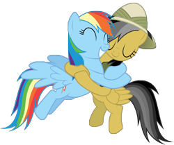 Size: 5977x5000 | Tagged: safe, artist:rubez2525, derpibooru import, daring do, rainbow dash, pegasus, pony, daring don't, .ai available, absurd resolution, female, hug, mare, simple background, transparent background, vector, vector trace