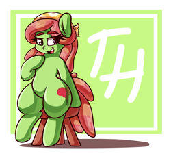 Size: 2527x2273 | Tagged: safe, artist:graphene, tree hugger, earth pony, pony, bandana, female, mare, sitting, smiling, solo, stool