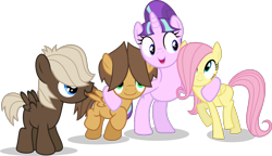 Size: 1347x775 | Tagged: safe, artist:punzil504, dumbbell, fluttershy, hoops, starlight glimmer, pegasus, pony, the cutie re-mark, colt, filly, filly fluttershy, hilarious in hindsight, simple background, transparent background, vector