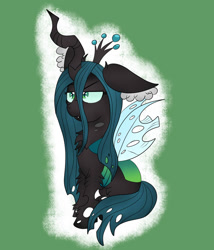 Size: 1024x1195 | Tagged: safe, artist:theartistsora, queen chrysalis, changeling, changeling queen, chest fluff, fluffy, solo