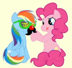 Size: 491x465 | Tagged: safe, artist:coggler, derpibooru import, pinkie pie, rainbow dash, earth pony, pegasus, pony, female, mare, mask