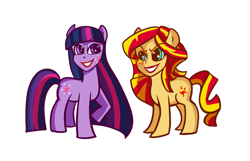 Size: 1000x645 | Tagged: safe, artist:php52, sunset shimmer, twilight sparkle, pony, equestria girls, faic, human head pony, nightmare fuel, not salmon, wat, what has science done, why, wtf